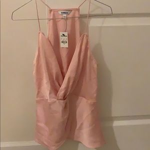 Blush satin twist camisole